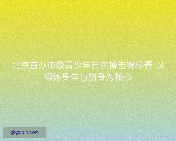 北京首办市级青少年自由搏击锦标赛 以锻炼身体与防身为核心